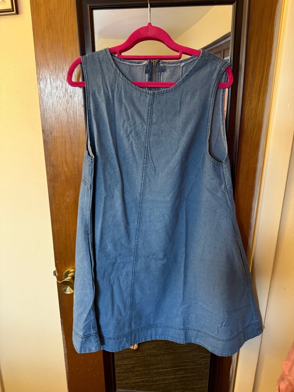 Sleeveless Denim Midi Dress in Blue